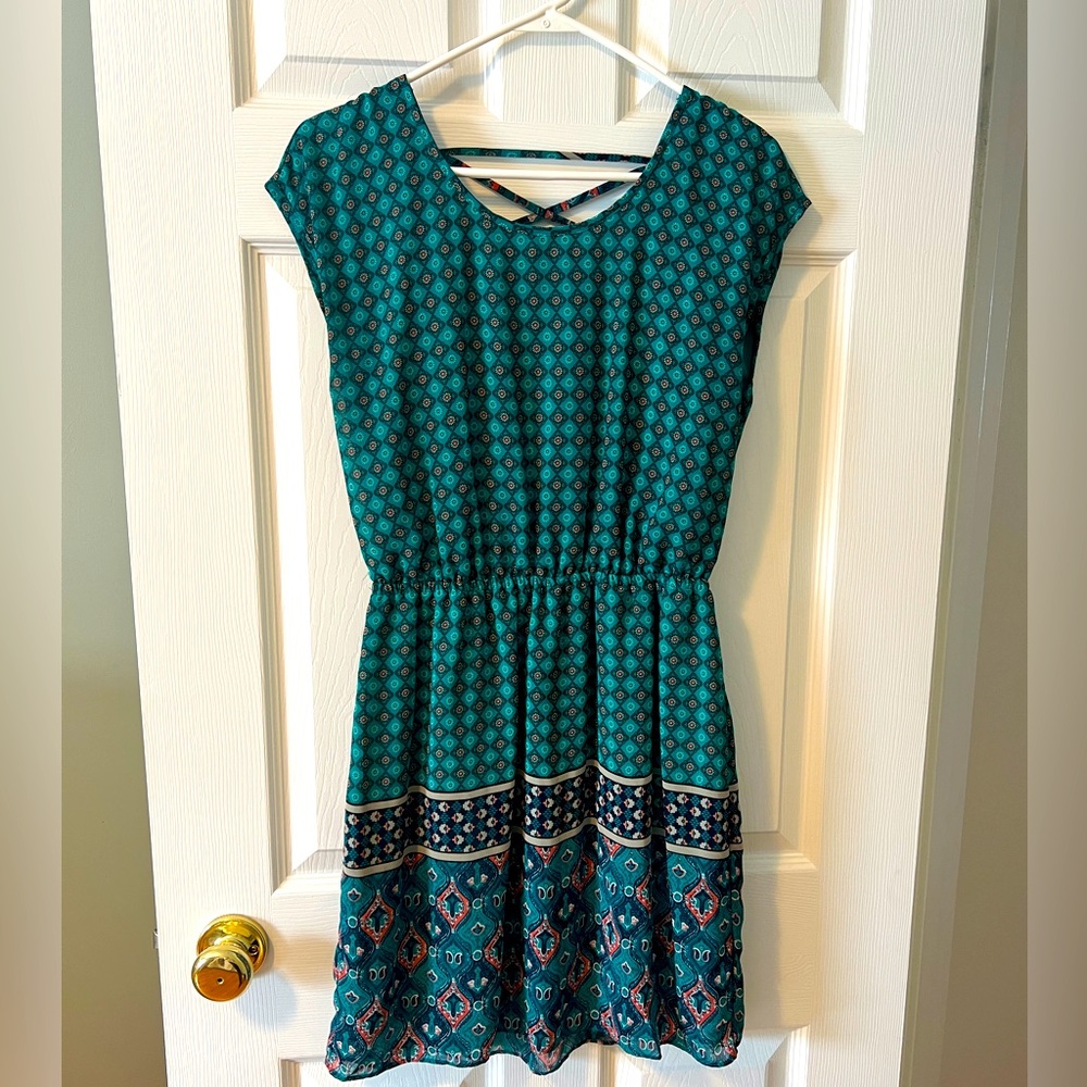 Teal Patterned Dress